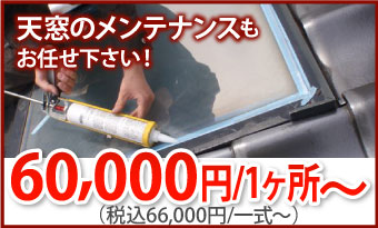 天窓のメンテナンスもお任せ下さい！1ヶ所66000円～