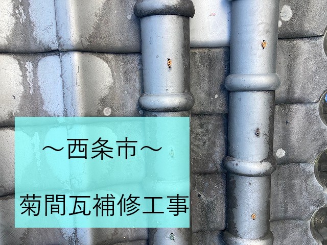 西条市で菊間瓦の屋根の点検修理を行いました。